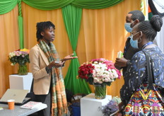 Donna Achieng from Horticulture Crops Directora told about the different options they provide with their plastic crates for harvesting, transporting and storage.